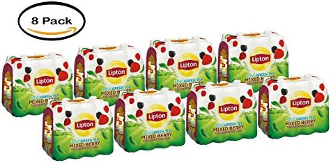 PACK OF 8 - Lipton Diet Green Tea, Mixed Berry, 16.9 Fl Oz, 12 Ct