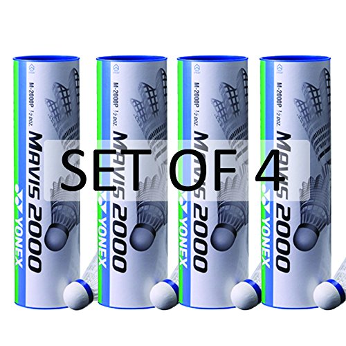YONEX Mavis 2000 Nylon Badminton Shuttlecock (White 4 Tubes)