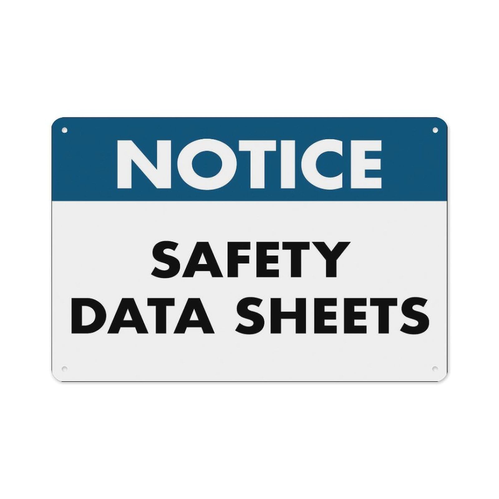 Peiyeety A10 Notice Safety Data Sheets Sign Aluminum Tin Warning Signs For Home Outdoor Garden 12X16 Inches
