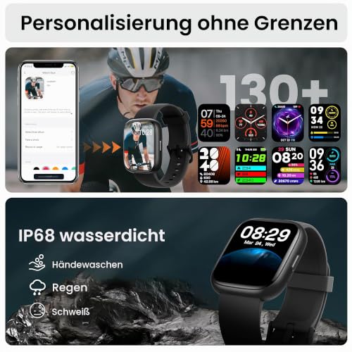 Smartwatch Damen Herren, 1.83" HD Fitnessuhr mit Alexa/Telefonfunktion – Ansicht 6