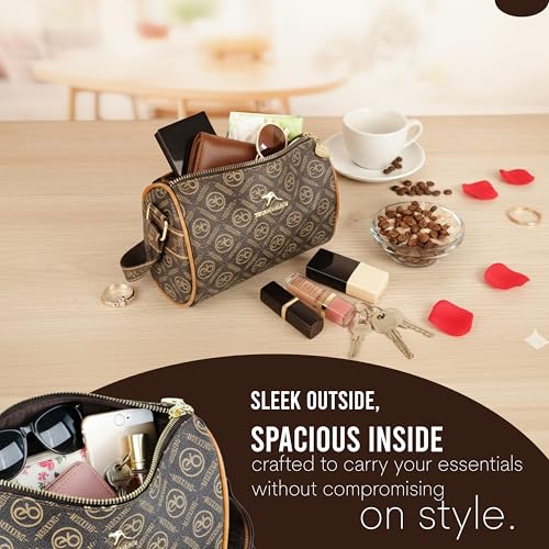 Image of Storite Women's Crossbody Sling Bag | Faux Leather | Zipper Closure | Adjustable Strap