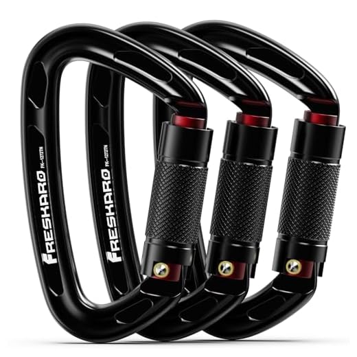3Stücke 25kN Karabiner Klettern, UIAA-Zertifiziert Karabiner Autolock Twistlock 10cm, Schnellverschluss und Schwerlast, Es Könnte max. 2550kg Halten, Anzug zum Abseilen, Hundeleinen, Groß, Schwarz