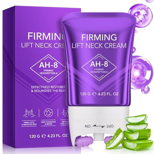 AH-8 Firming Neck Cream Tighten & Lift Neck Cream with Double Roller Massage Reduces Neck Lines Moisturizes Tightens Skin Improves Elasticity