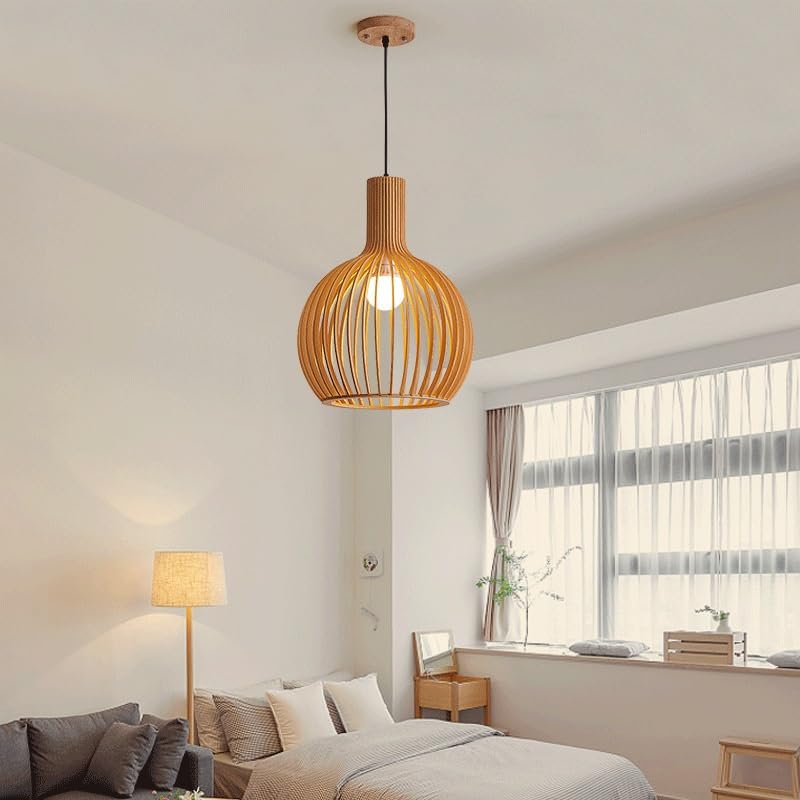 Lustre Wabi-sabi en bois pour une ambiance zen dans votre salon ou chambre