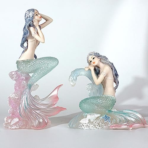 Figura Decorativa Sirena de Resina Transparente 4.72 Pulg miniatura 5
