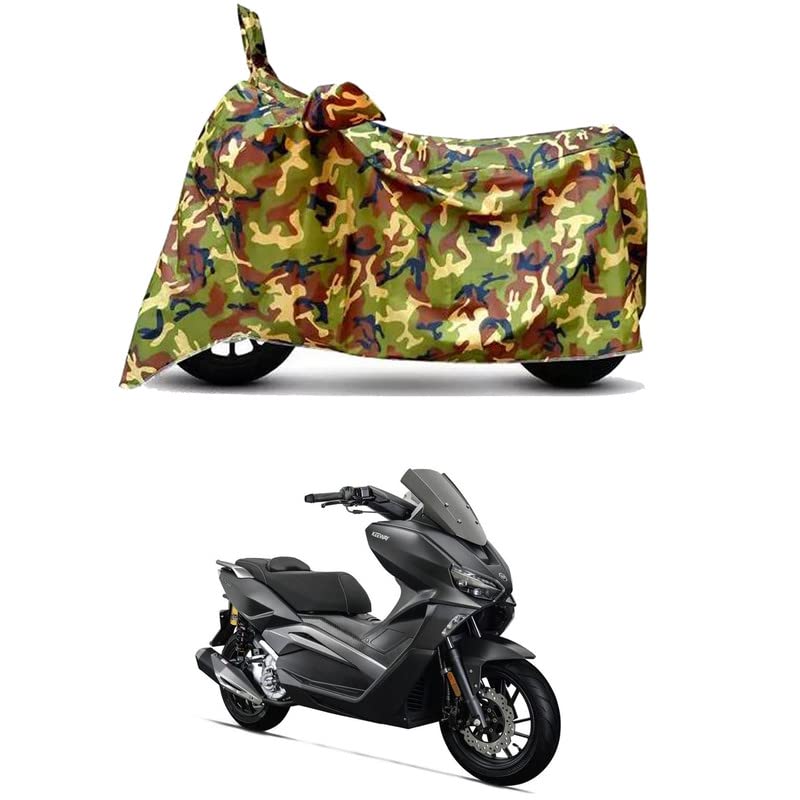 Image of Waterproof 100% PVC Coated Bike Scooty Two Wheeler Body Cover Compatible for Keeway Vieste 300 Matte /UV-Rays /Heat Protection /Birds Dropping /Scratchproof /Dust Proof /All [6X6 Jungle Print]