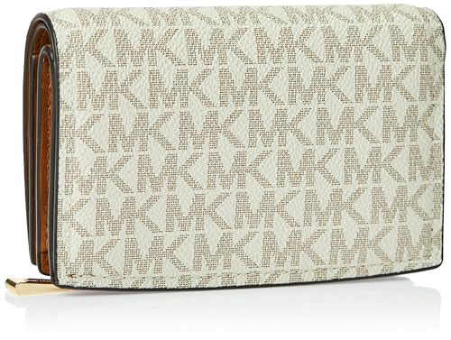 Michael Kors Bryant Medium Zip Around Wallet, Vanilla/Acorn2