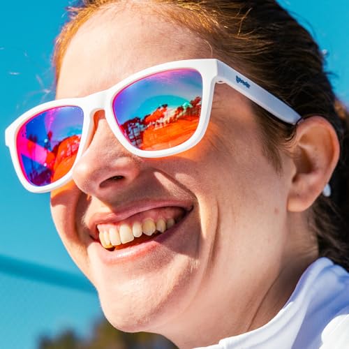 goodr Au Revoir, Gopher Polarized Sunglasses for Men & Women, Medium Sized (OG), White Solid Frame with Rose High Contrast Lenses, UV400 Protection, No Slip, No Bounce4