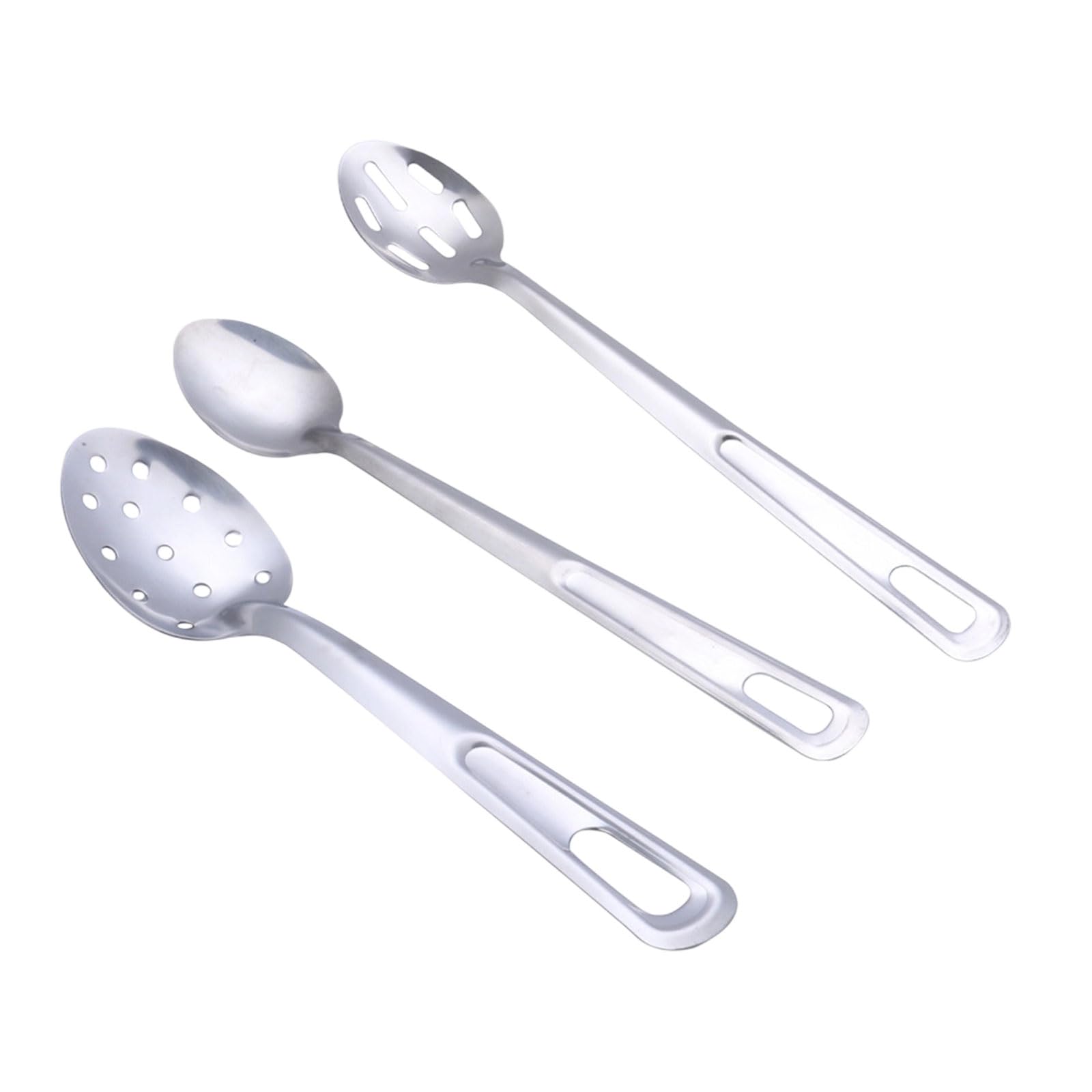 carotoe Stainless Steels Multiuse Kitchen Spoons 3 Piece Set for Mixing Serving Utensils Easy Maintenance Kitchen Serving Spoon