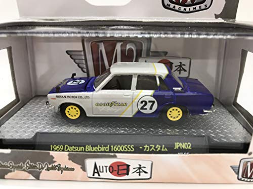 M2 Machines Auto-Japan 1969 Datsun Bluebird 1600SSS- カスタム JPN02 17-95 Blue/Cream Details Like NO Other! 1 of 9800