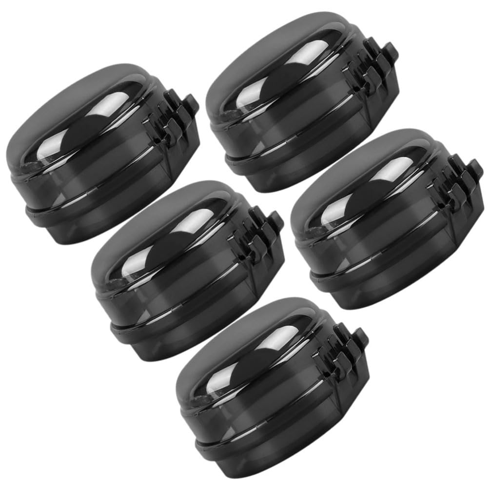 SUPVOX 5-Pack Gas Stove Knob Covers for Child Safety: Clear Black Baby Proof Oven Knob Locks with Easy Installation - Heat-Resistant Design for Kids and Pets