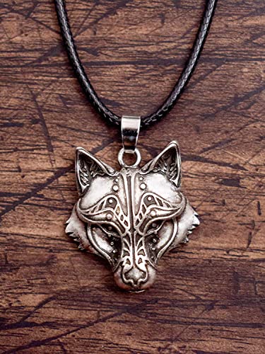 HAQUIL Wolf Necklace, Viking Wolf Head Pendant, Animal Totem Jewelry Gift for Men and Women4