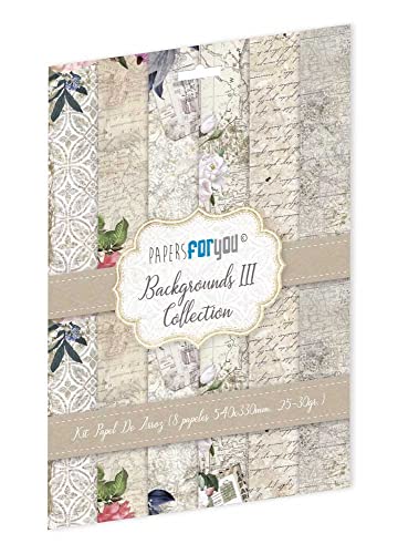 Papers For You Kollektion von 8 Papieren, Reis, 54 x 33 cm, 25-30 gr. (Backgrounds III) Cover