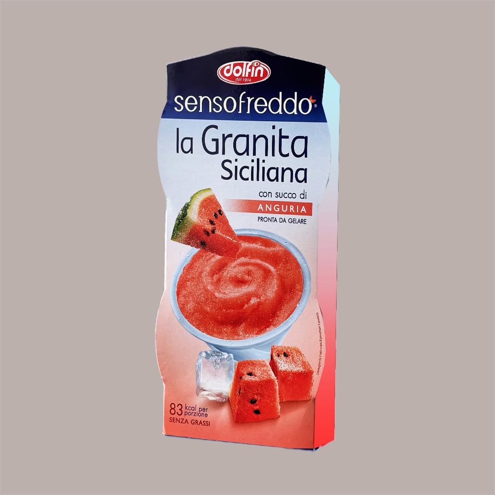 Granita Siciliana Gusto Anguria Senso Freddo Pronta da Gelare Dolfin - 12 Pz da 100 ml -