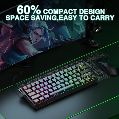 Image of Aula WIN60 HE - 60% Mechanical Gaming Keyboard Wired, Hall Effect Magnetic Switch Hot Swappable, Adjustable Actuation RT Mode, 8000 Hz Polling Rate, RGB Keyboard 60 Percent Compact Design for PC