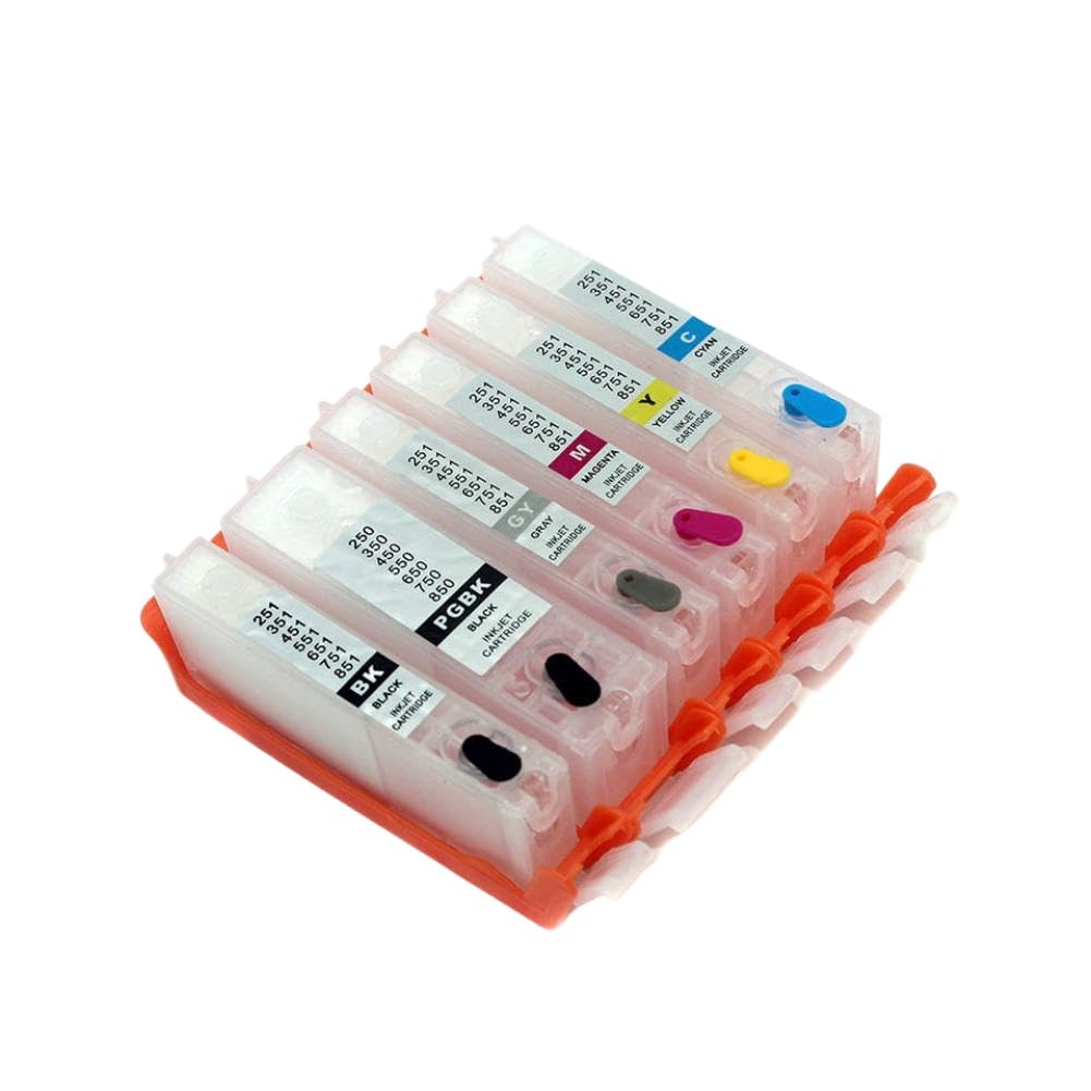 Cartuccia d'inchiostro di ricarica a 6 colori con chip PGI-250 CLI-251 compatibile con la stampante MG6320 MG7120 MG7520 IP8720