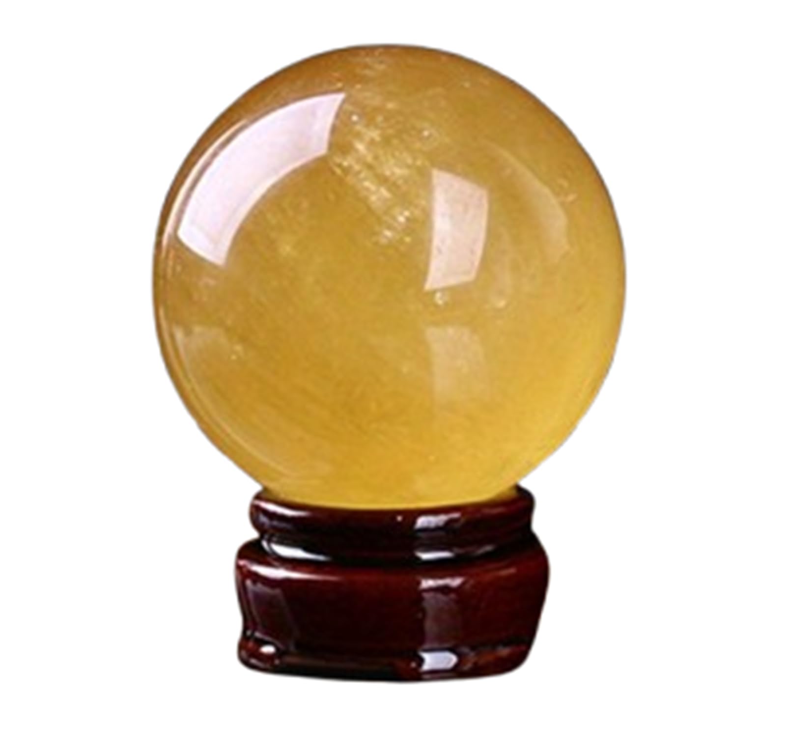 KCDFDVJFBM Feng Shui Citrine Crystal Sphere Ball with Wood Stand, Quartz Large for Balancing Home and Office Decoration,18cm/7.1in