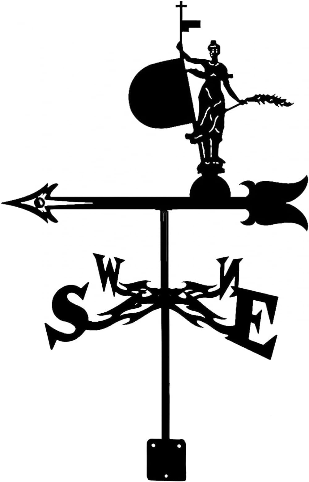WIQUYBML Weather Vanes Wind Vane Measuring Tools Creative Sculptures Weathercock with Anti-Rust Coating for Outdoor Bracket Decor Craft-Novelty 5