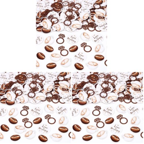 Image of Coffee Bridal Shower Decorations - 200PCS Coffee Confetti, Love is Brewing Bridal Shower Decorations, Cafe Table Decorations for Love is Brewing Wedding Shower Engagement Party (Pack of 3)