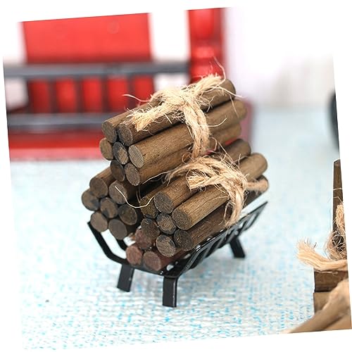 Amosfun 4 Stück Miniatur-Kaminzubehör Mini- -Holzstapel Miniatur Kamin Miniatur feuerstelle Spielzeuge Mini-Spielzeug Mini-Brennholz kleines Brennholz Essen Spielen Modell Kunsthandwerk – Bild 4
