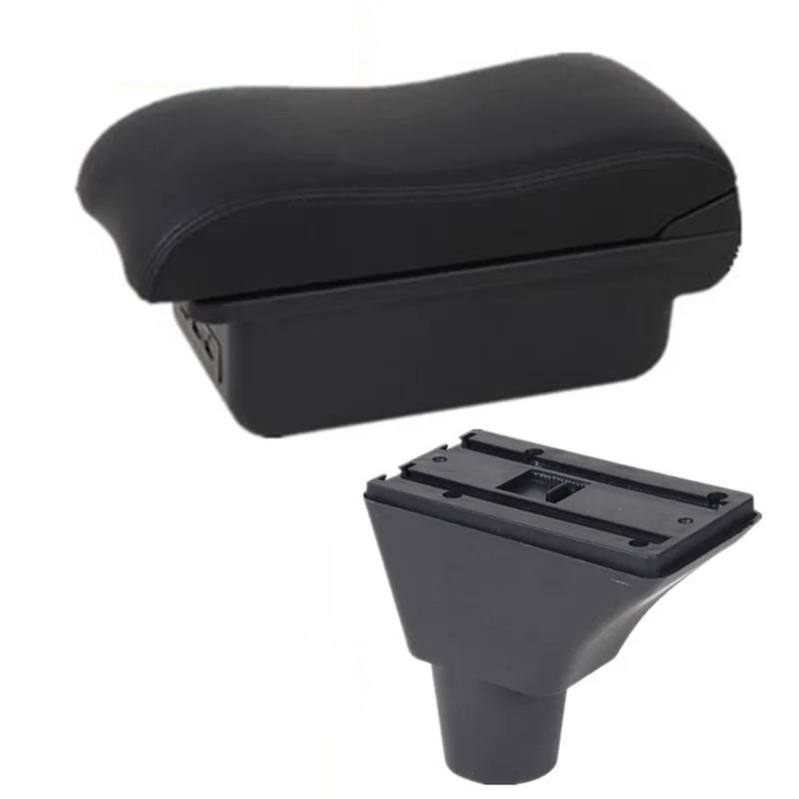NOHEEU Car Interior Accessories Center Console Storage Box Multi-function Armrest For Ibiza 6j 6L(B black line 3USB)