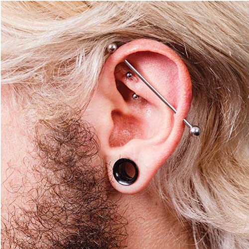 Kubooz AZH005-HEI 9Pairs Stainless Steel Single Flared Ear Plugs Kit Tunnels Gauges Stretcher Piercings Mixed Size 14G-00G thumb #8