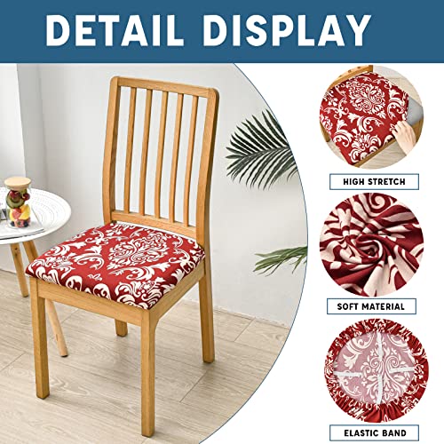 Eco-Ancheng Seat Covers For Dining Room Stretch Chair Seat Covers Set Of 4 Removable Washable Upholstered Chair Seat Cushion Slipcovers Chair Protector With Elastic Bottom For Dining Room,Office #TOP1