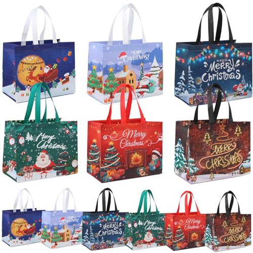 Sacs de Noël avec poignées robustes en textile résistant pour des emballages durables