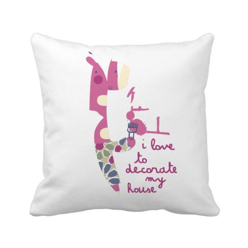 Oreiller carré girafe rose DIY pour apporter de la joie et du réconfort