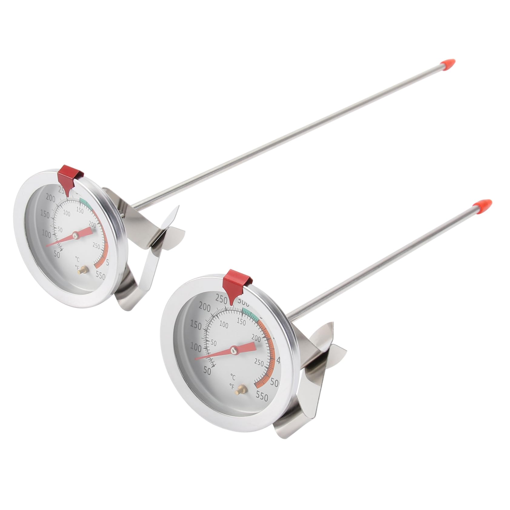 2piezas Termómetros De Acero Inoxidable Para Freidora y Horno Doméstico Con Clip Termómetro Resistente Al Calor Para Barbacoa y Para Cocina