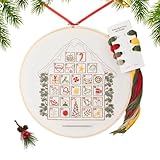 Stickerei-Adventsset, 25 Tage Countdown-Kalender, Stickerei-Dekoration – DIY Weihnachten Handwerk für Erwachsene Winter Männer Frauen Zuhause Krippe Reise Arbeit Kinder Urlaub saisonaler Spaß