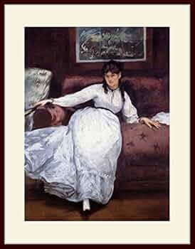 マネ　油彩　肉筆『モリゾ婦人』サイン　ギャラリーシール　F8号　額装　b623 マネ 油彩 肉筆『モリゾ婦人』サイン ギャラリーシール F8号