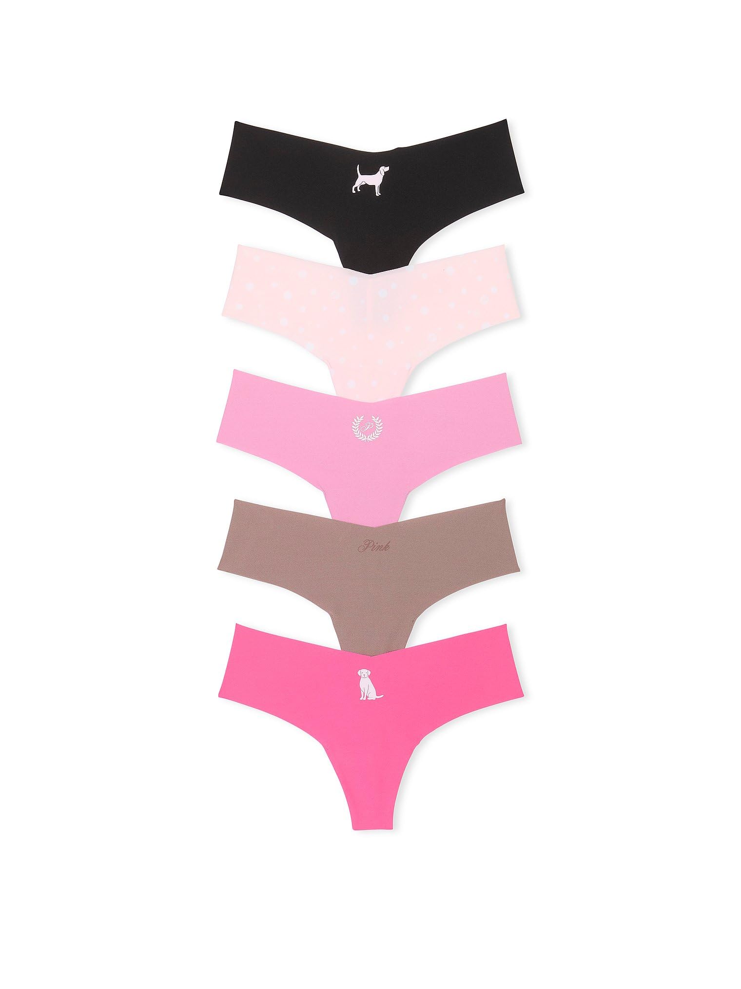 Victoria's SecretPINK Women's No Show Thong Underwear, Panties for Women, Multi Pack (XS-XXL)