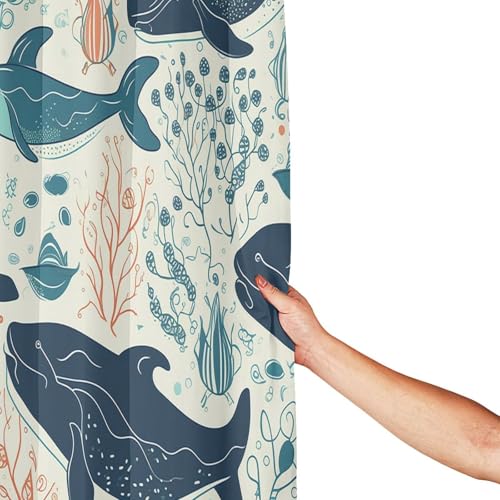 Rideau de douche imperméable baleine pour stopper les éclaboussures et l'eau sur le sol