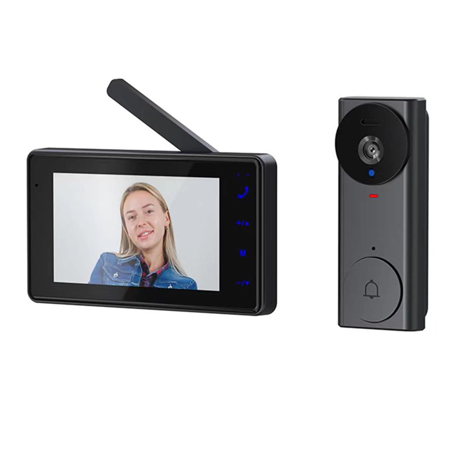Alcxazs Automatic Capture Wireless Doorbell Camera No Subscription Hd Video Two Way Intercom Features 43 Inch Screen Easy Setup Doorbell Camera Wireless No