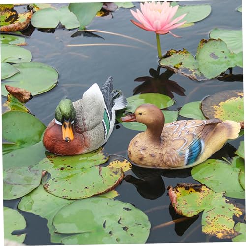 Statue canard mandarin haut de gamme en résine colorée - 5