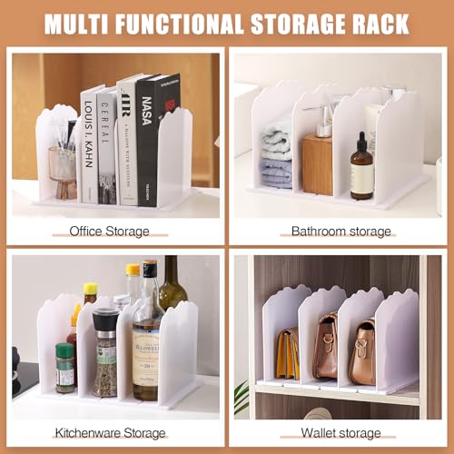 Fangoo 8 Stück Handtaschen Trenner Organizer Einstellbarer Handtaschen Aufbewahrung Regaltrenner Taschenständer Weiß Abnehmbar Handtaschen Schrank Organizer für Küchenbuchregalen Schlafzimmer Büro