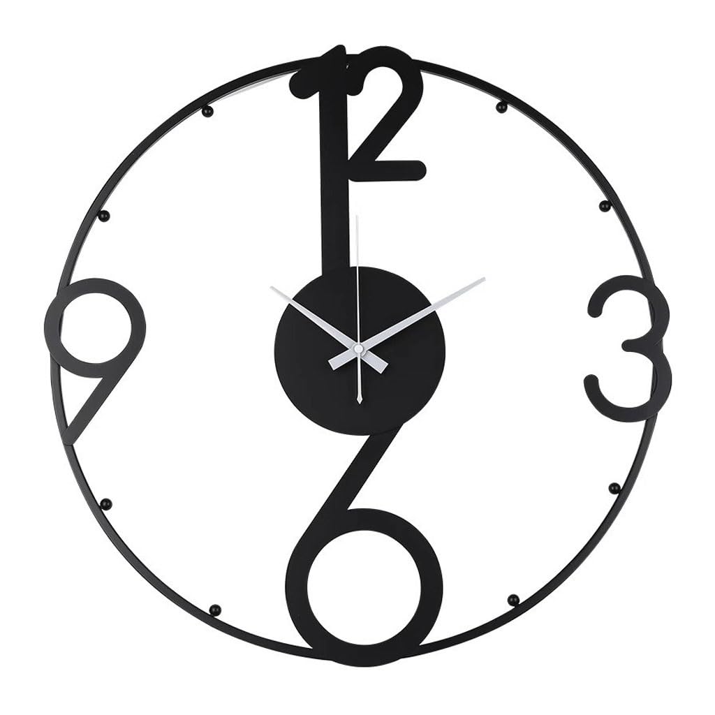 EINES Silent Decorative Wall Clock Living Room Home Fashion Nordic Atmosphere Wall Clock Simple Art Creative Modern Clock Easy to Read(M)