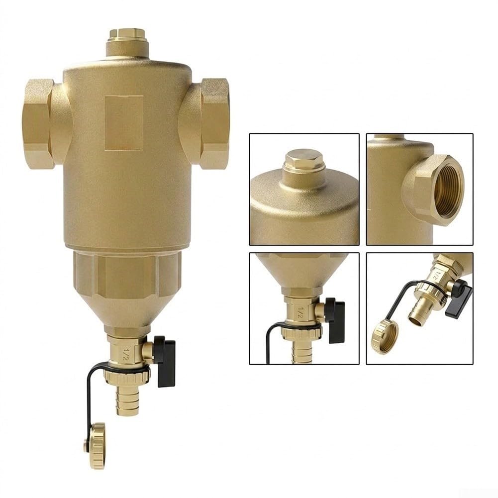 Robuster Messing Wasserfilter mit Ablaufventil 20cm(DN25)
