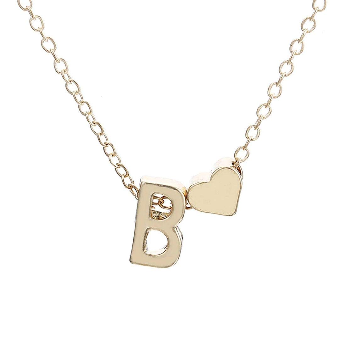 MAVERICK BEAUTIFUL ALPHABETS NECKLACE; NAME INITIAL CHAIN PENDANT FOR WOMEN N GIRLS