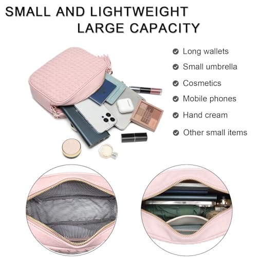 Image of AFKOMST Woven Crossbody Bag, Small Summer Purse and Boho Bag for Women | Vegan Leather, Roomy Space, 2.3L Capacity, fits iPad mini /Long Wallet /Kindle, Versatile for Daily Use /Casual /Date /Office