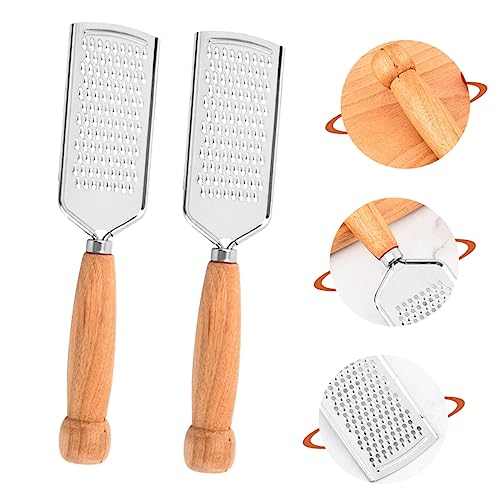 Rallador de Acero Inoxidable con Mango de Madera 2 Piezas miniatura 2