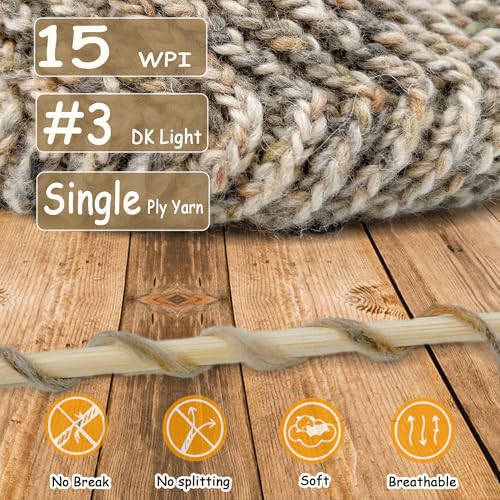 Image of 2 Pack Wool Blend Yarn, 2x3.5oz / 285yds, #3 DK, 20% Wool 80% Acrylic, Variegated, Single-Ply Soft Crochet & Knitting Wool Yarn for Sweaters, Scarves, Hats (Smoky Mirage)