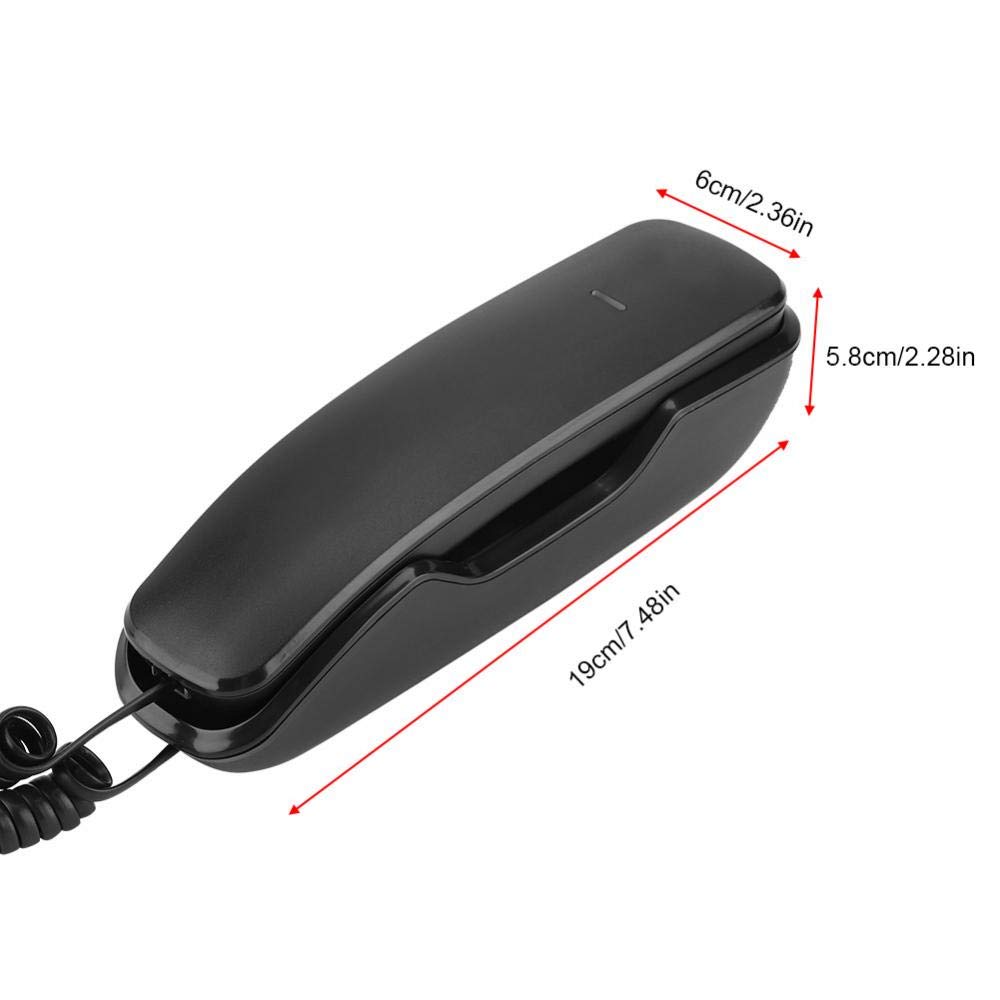VBESTLIFE Noise Canceling Wandtelefon,Letzte Wahlwiederholung Anti-Interferenz Wandmontiertes Telefon für Büro,Haus, Hotel usw.(Schwarz)