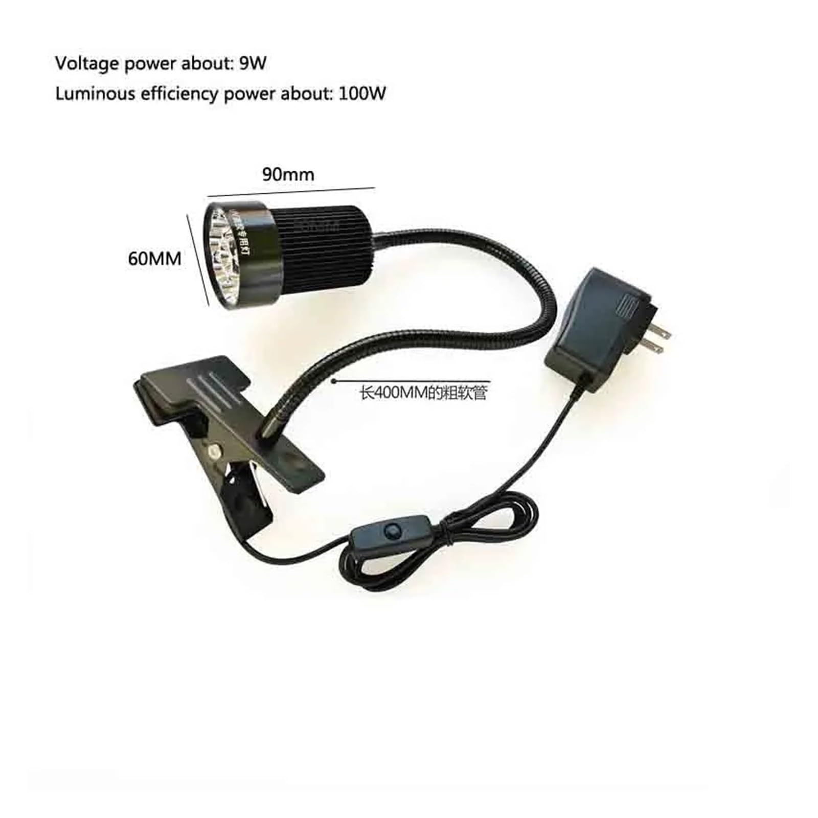 Luz negra UV, Lámpara Ultravioleta de curado UV de 100W, 395nm for reparación de placa de circuito, pegamento sin sombras, aceite verde, resina fotosensible, impresión 3D(365nm)