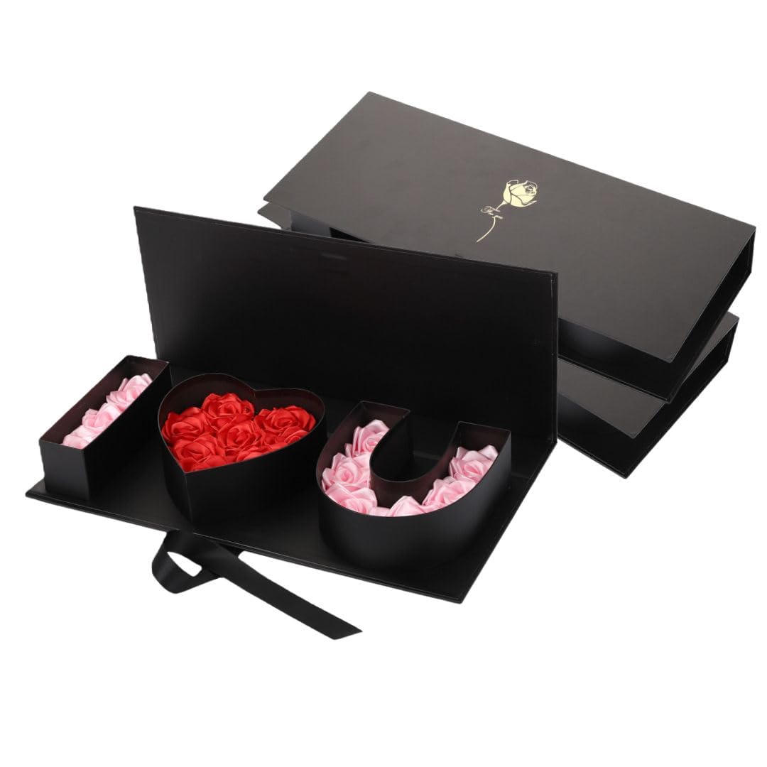 Scatola regalo per San Valentino, con scritta "I Heart U", grande scatola per fiori con nastro, per Natale, festa di nozze, compleanno della mamma, bomboniere, confezione di cioccolatini, bouquet di