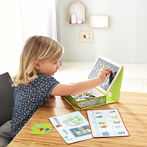 HABA 302589 - Magnetspiel-Box 1, 2, Zählerei, Fröhlich-buntes Zahlen-Legespiel ab 4 Jahren, Zum spielerischen Kennenlernen von Mengen und Lösen erster Rechenaufgaben