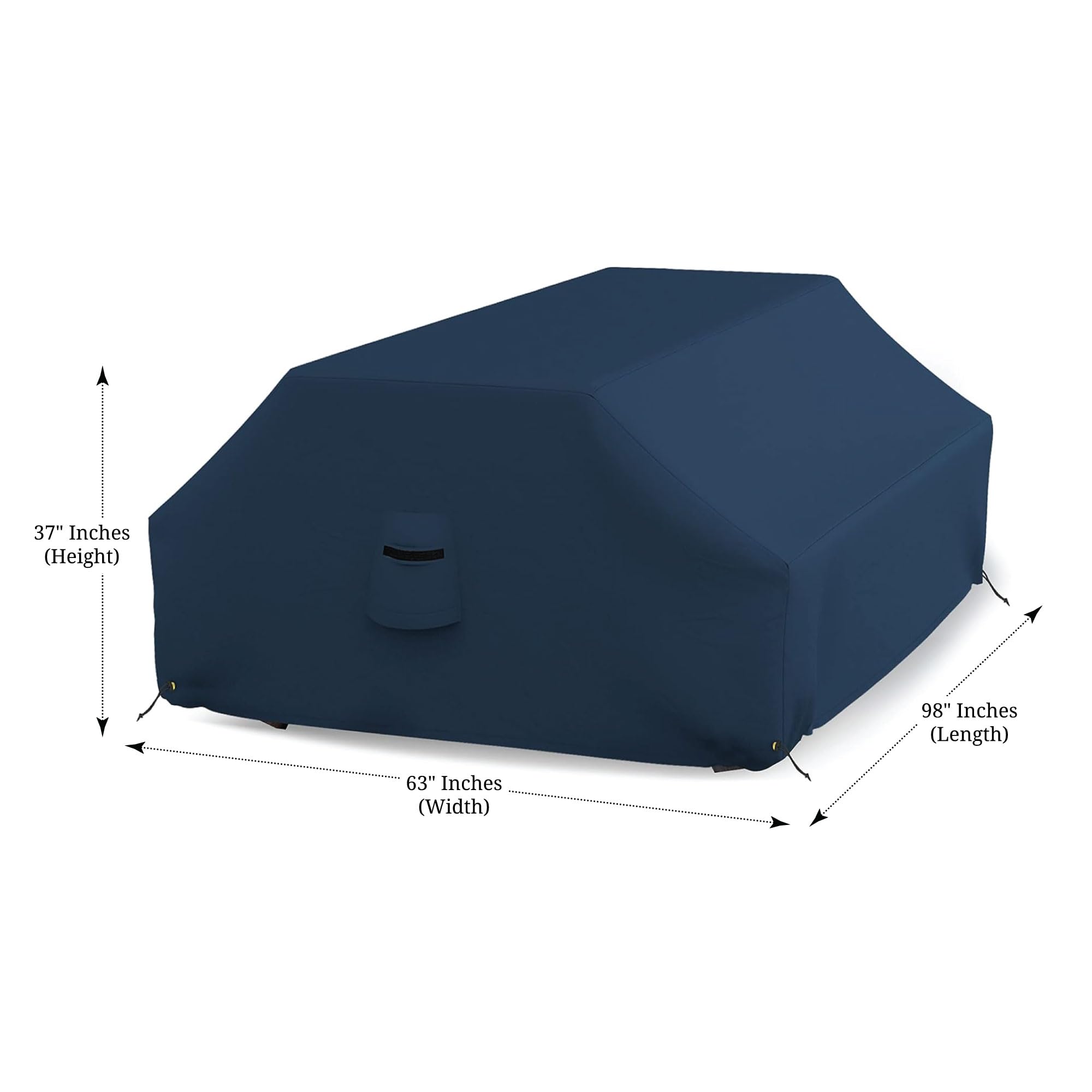 Covers & all Picnic Table Cover, 12 Oz Waterproof UV & Weather Resistant Protector, Outdoor Patio Table Bench Outside Furniture Cover with Air Vents & Drawstrings (98”L x 63”W x 37”H, Blue)