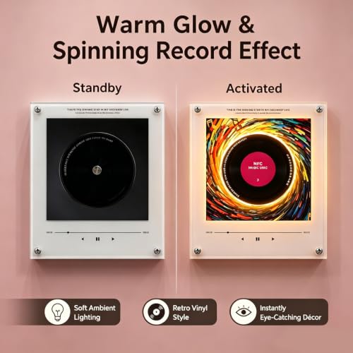 Magnetic Fridge Music Player, Vintage Magnetic Music Box Fridge Magnet, Music Refrigerator Magnets with 9 PCS NFC Programmable Player Set, Unique Aesthetic Gifts for Home Office - Image 3