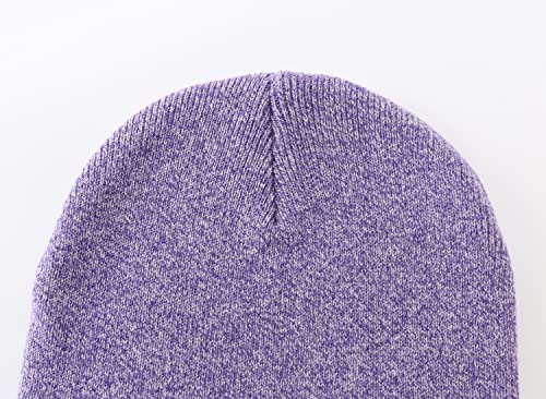 Home Prefer Classic Soft Warm Knitted Hat For Toddlers Boys Girls Skull Beanies Kids Winter Hat Purple, M #TOP5